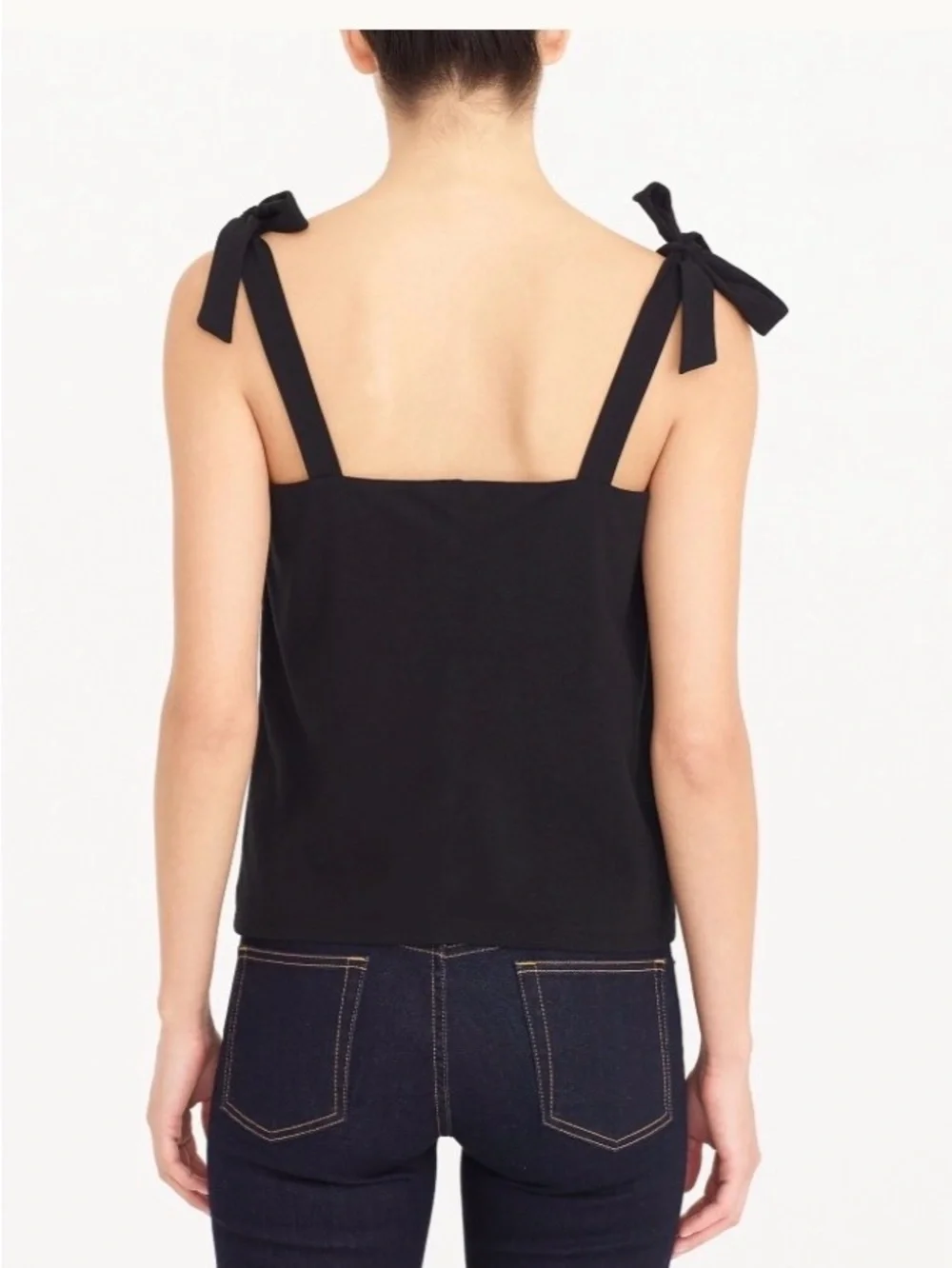 J. Crew Cotton Cami Black Tie-Shoulder NWT size xs